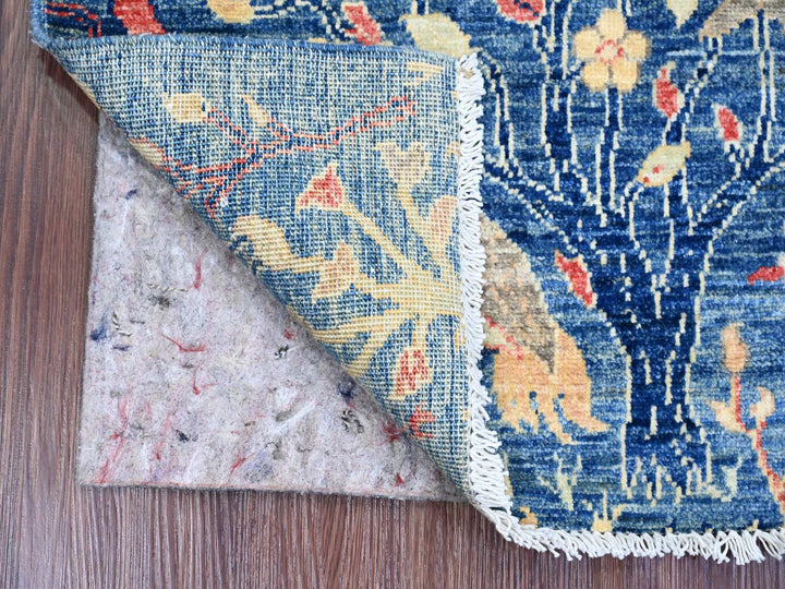 2'0" x 2'11" New Hand Knotted Blue Wool Rectangle Oriental Rug - MOA10220059