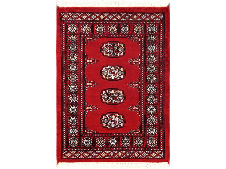 2'1" x 2'11" New Hand Knotted Red Wool Rectangle Oriental Rug - MOA1022005
