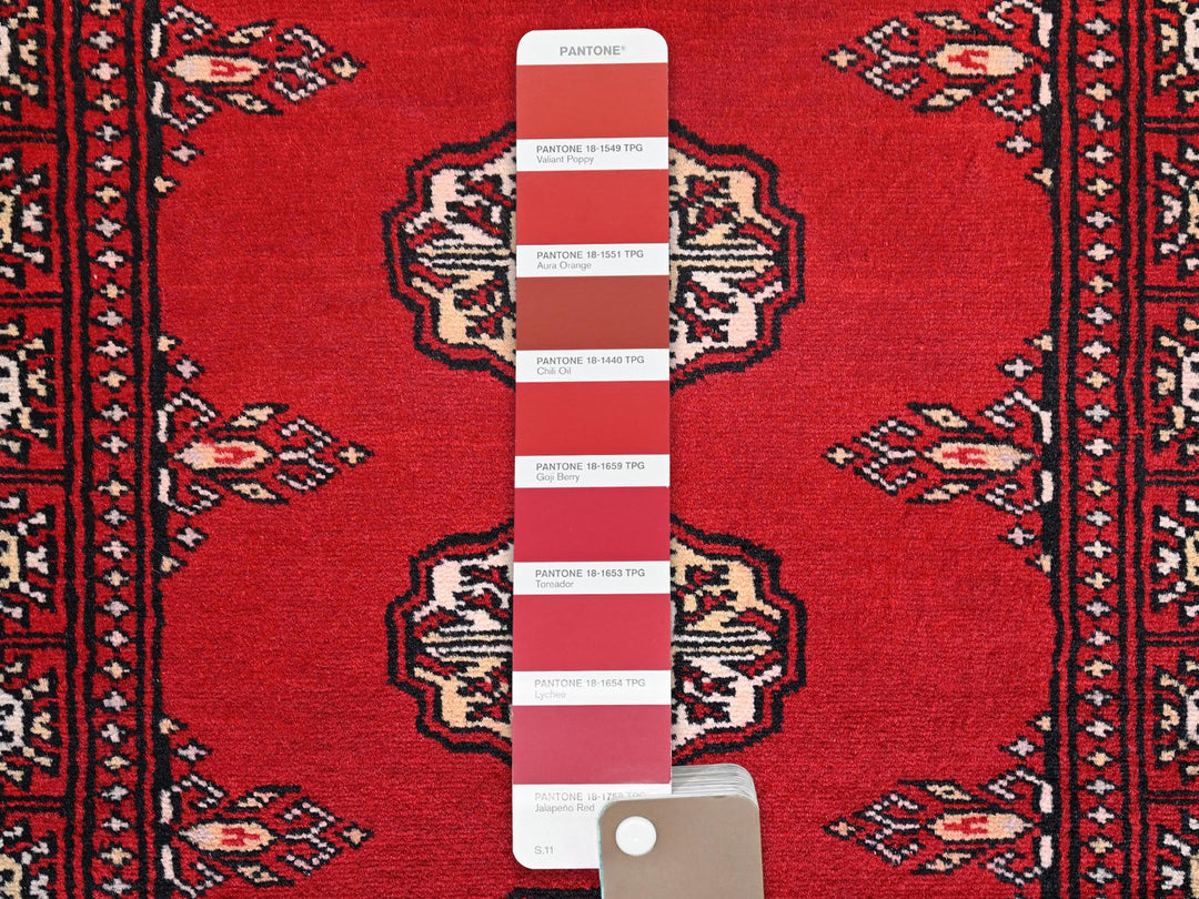 2'1" x 2'11" New Hand Knotted Red Wool Rectangle Oriental Rug - MOA1022005