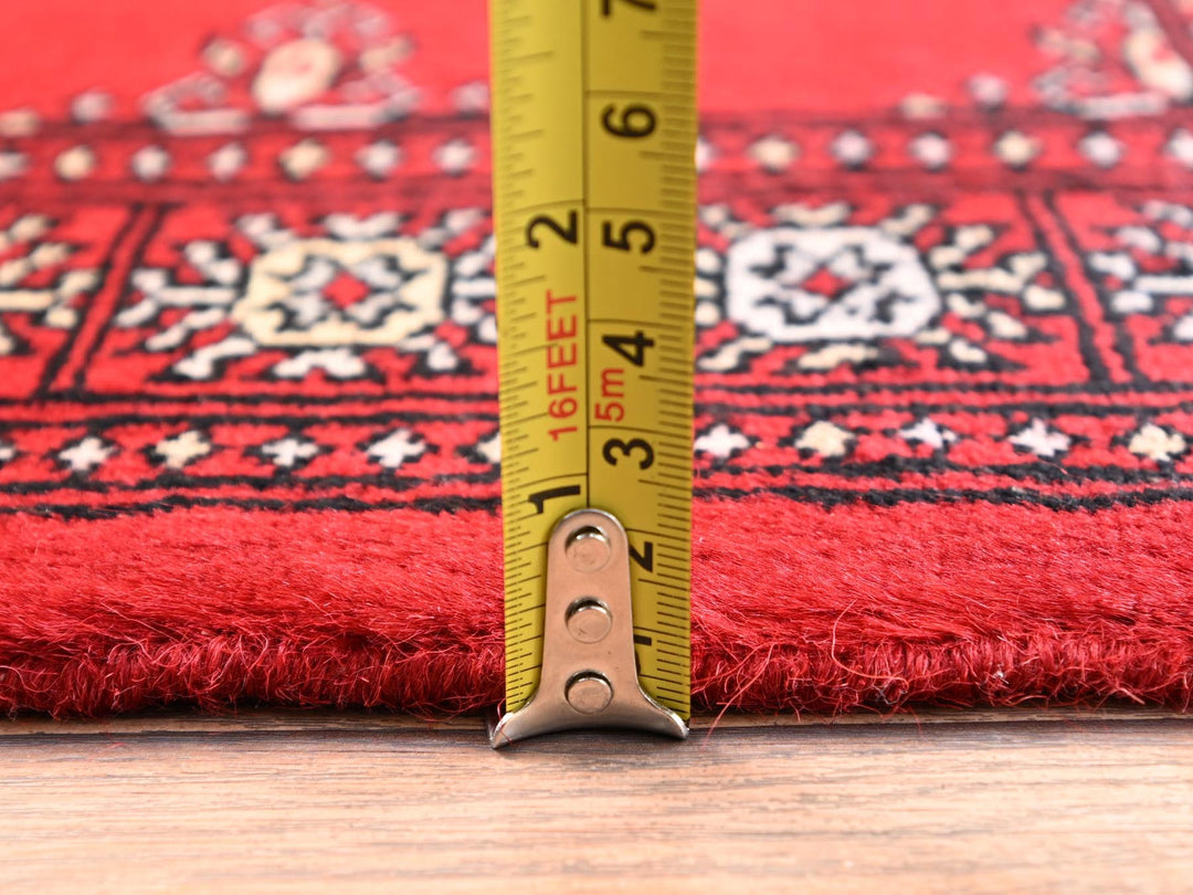 2'1" x 2'11" New Hand Knotted Red Wool Rectangle Oriental Rug - MOA1022005