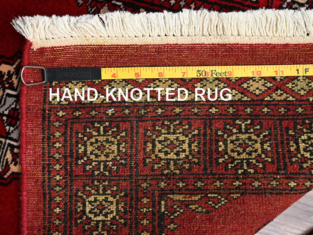 2'1" x 2'11" New Hand Knotted Red Wool Rectangle Oriental Rug - MOA1022005