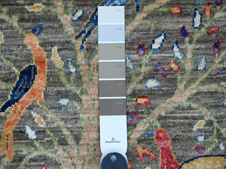 2'0" x 2'11" New Hand Knotted Grey Wool Rectangle Oriental Rug - MOA10220061