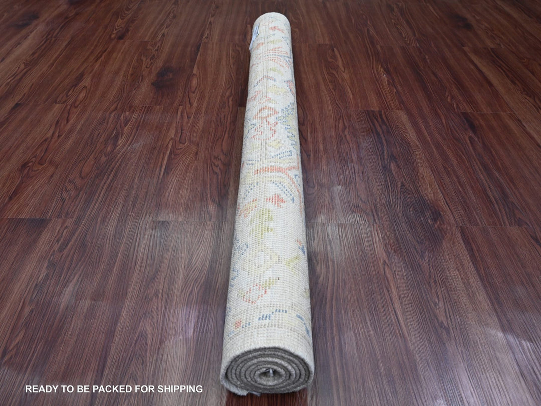4'0" x 6'0" New Hand Knotted Grey Wool Rectangle Oriental Rug - MOA10220066