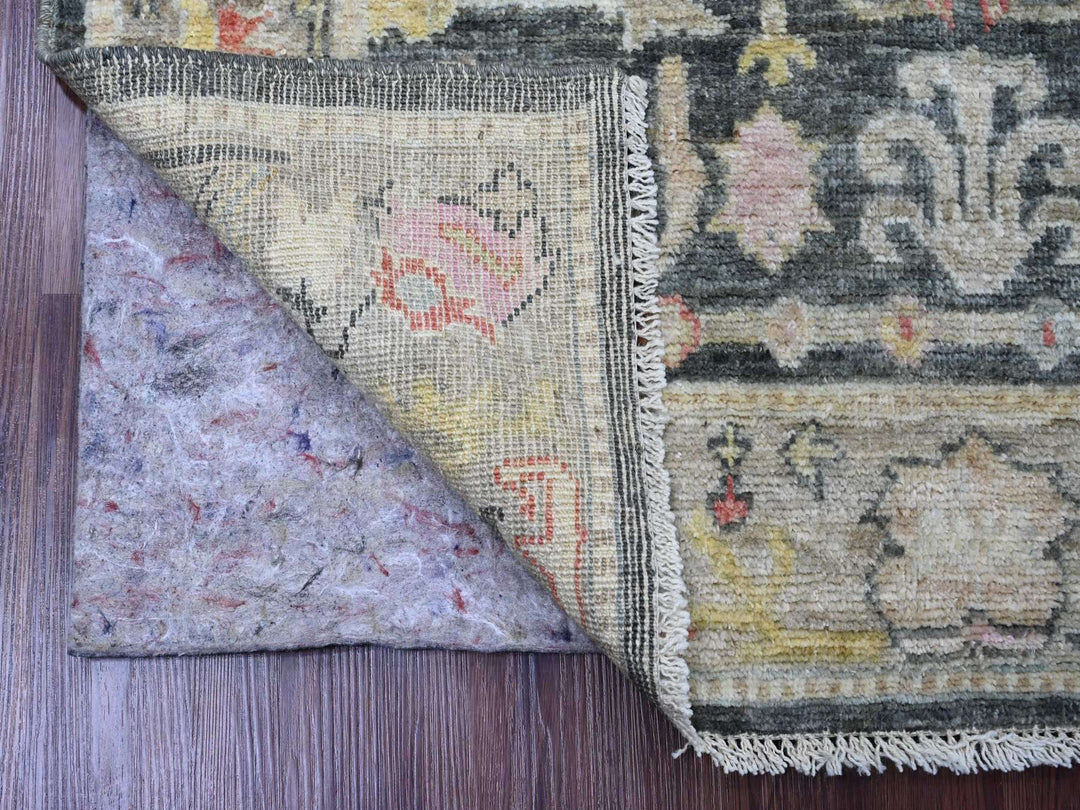 4'0" x 5'9" New Hand Knotted Grey Wool Rectangle Oriental Rug - MOA10220067