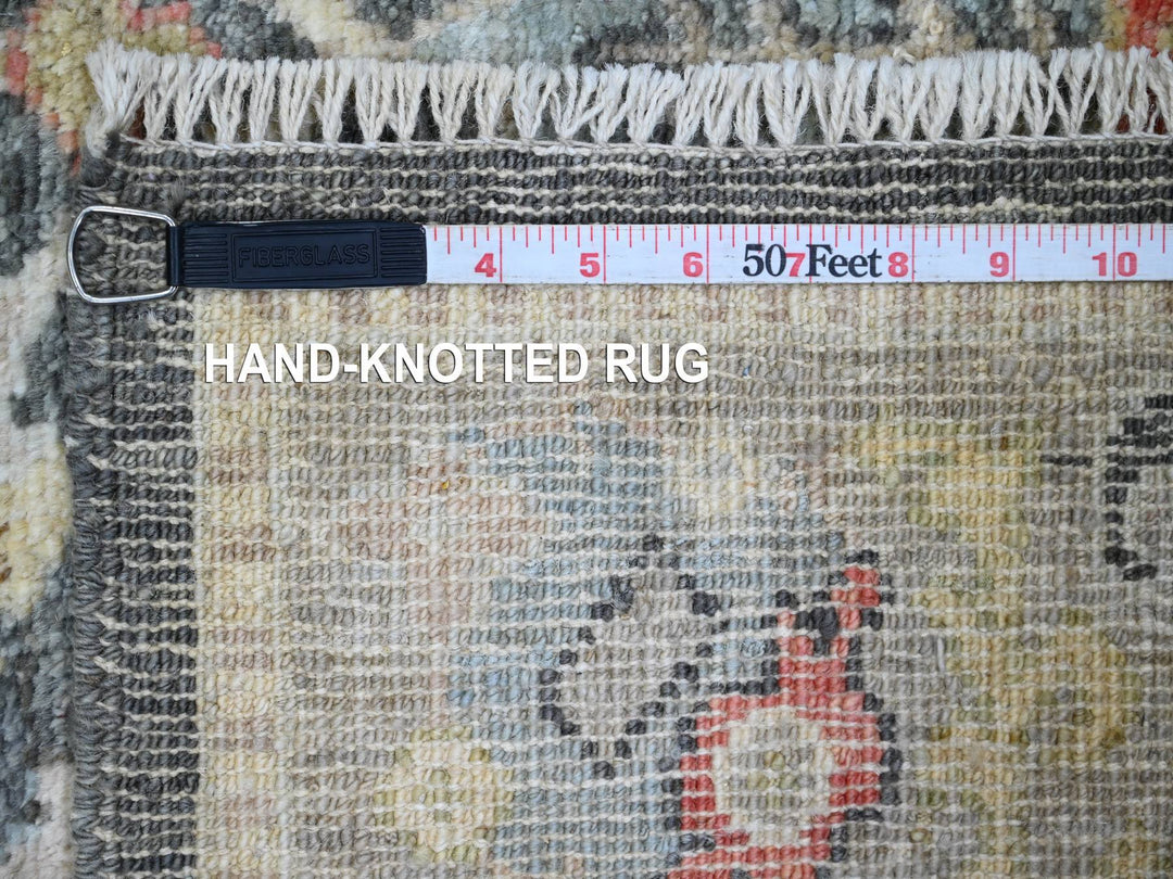4'0" x 5'9" New Hand Knotted Grey Wool Rectangle Oriental Rug - MOA10220067
