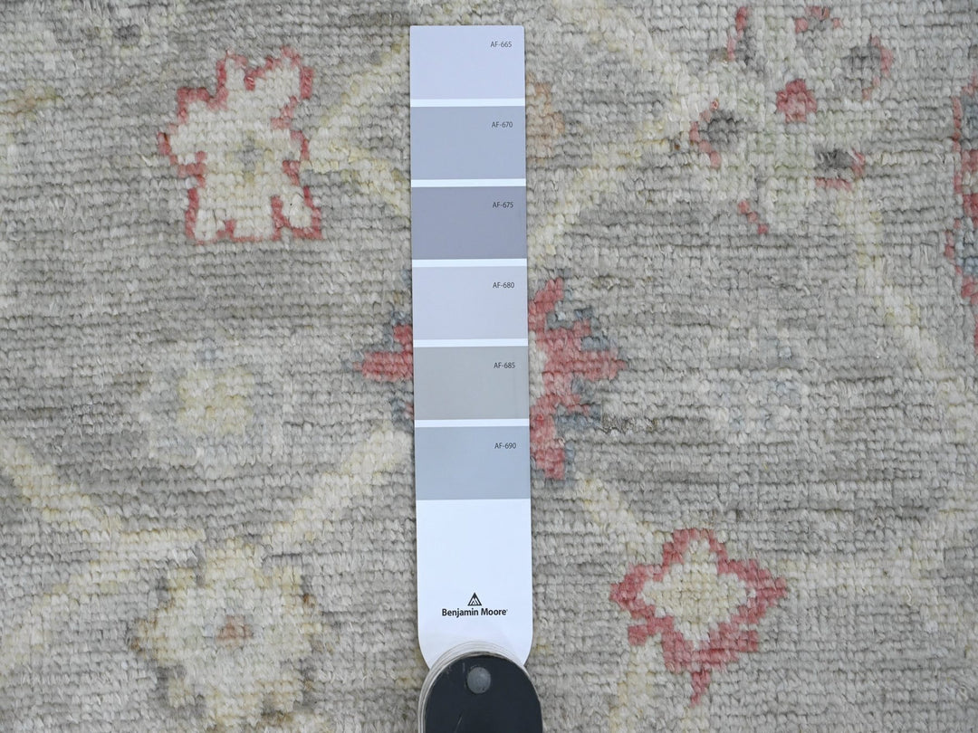 4'2" x 9'10" New Hand Knotted Grey Wool Runner Oriental Rug - MOA10220068
