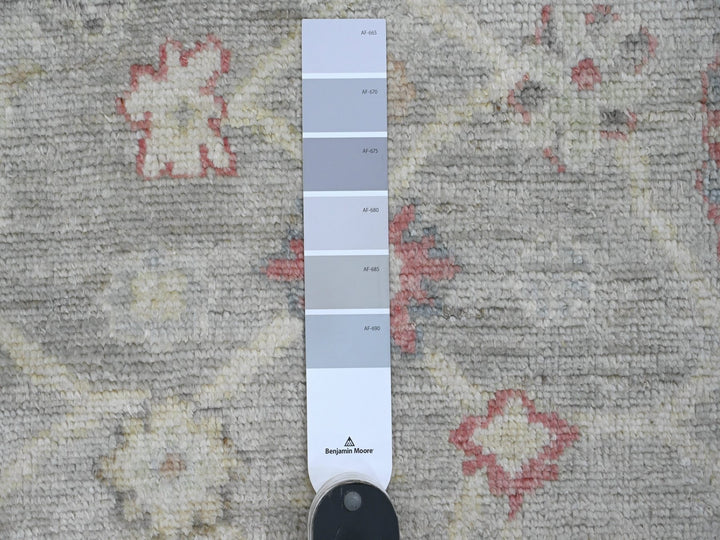 4'2" x 9'10" New Hand Knotted Grey Wool Runner Oriental Rug - MOA10220068