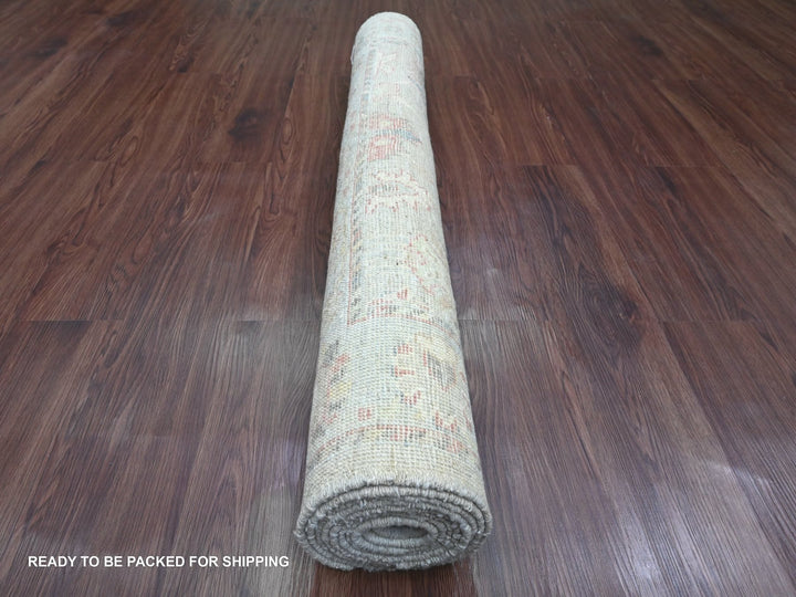 4'2" x 9'10" New Hand Knotted Grey Wool Runner Oriental Rug - MOA10220068