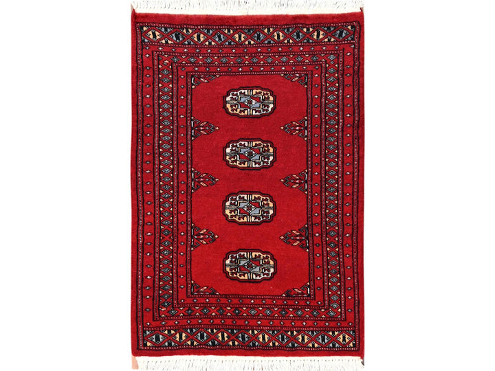 2'0" x 3'0" New Hand Knotted Red Wool Rectangle Oriental Rug - MOA1022006
