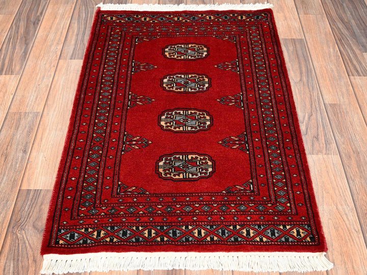 2'0" x 3'0" New Hand Knotted Red Wool Rectangle Oriental Rug - MOA1022006