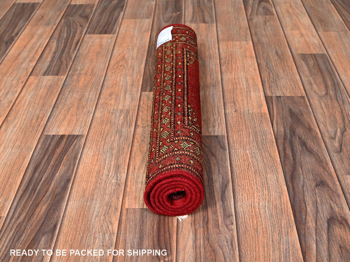 2'0" x 3'0" New Hand Knotted Red Wool Rectangle Oriental Rug - MOA1022006