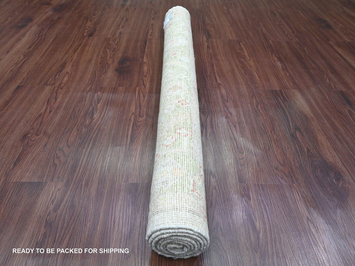 4'1" x 5'11" New Hand Knotted Grey Wool Rectangle Oriental Rug - MOA10220072