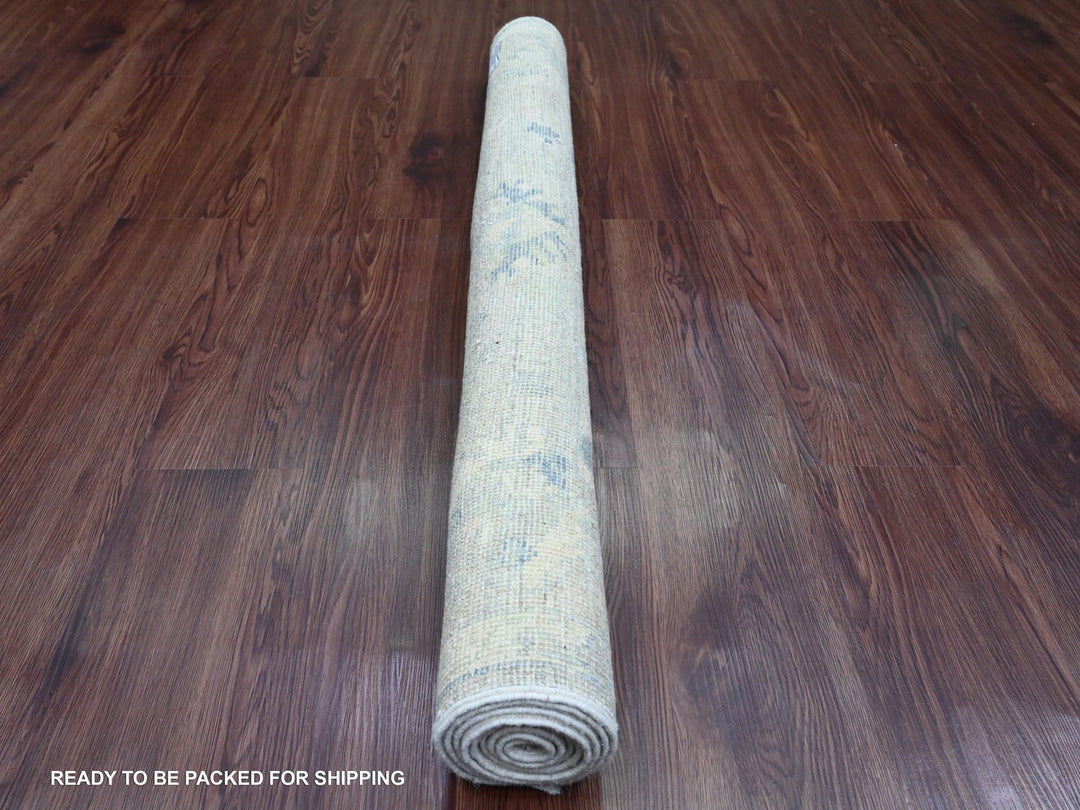 3'11" x 5'10" New Hand Knotted Grey Wool Rectangle Oriental Rug - MOA10220075