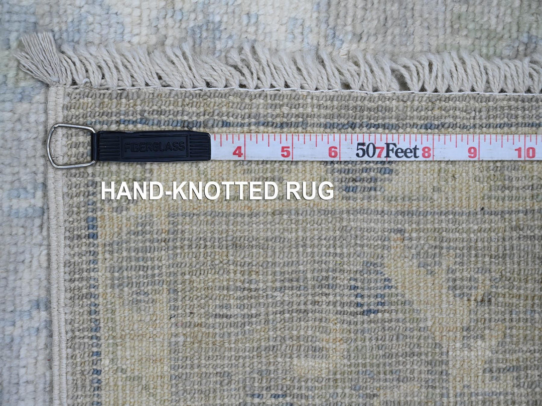 3'11" x 5'10" New Hand Knotted Grey Wool Rectangle Oriental Rug - MOA10220075