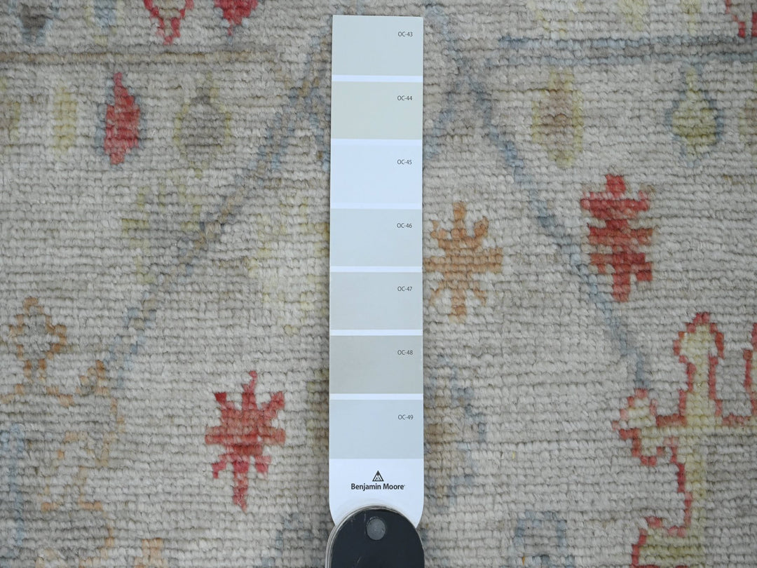 3'11" x 12'3" New Hand Knotted Ivory Wool Runner Oriental Rug - MOA10220077