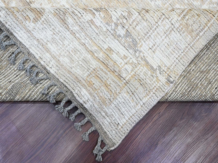 9'1" x 12'5" New Hand Knotted Brown Wool Rectangle Oriental Rug - MOA10220079