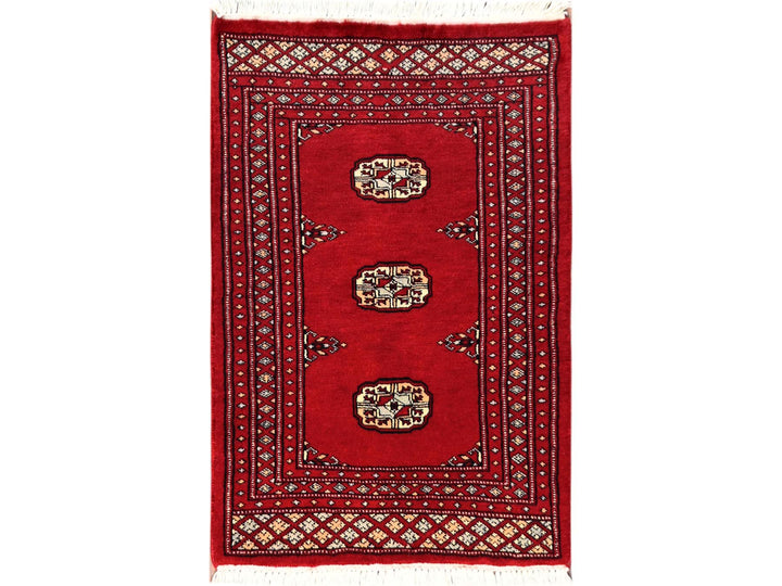 2'0" x 3'1" New Hand Knotted Red Wool Rectangle Oriental Rug - MOA1022007