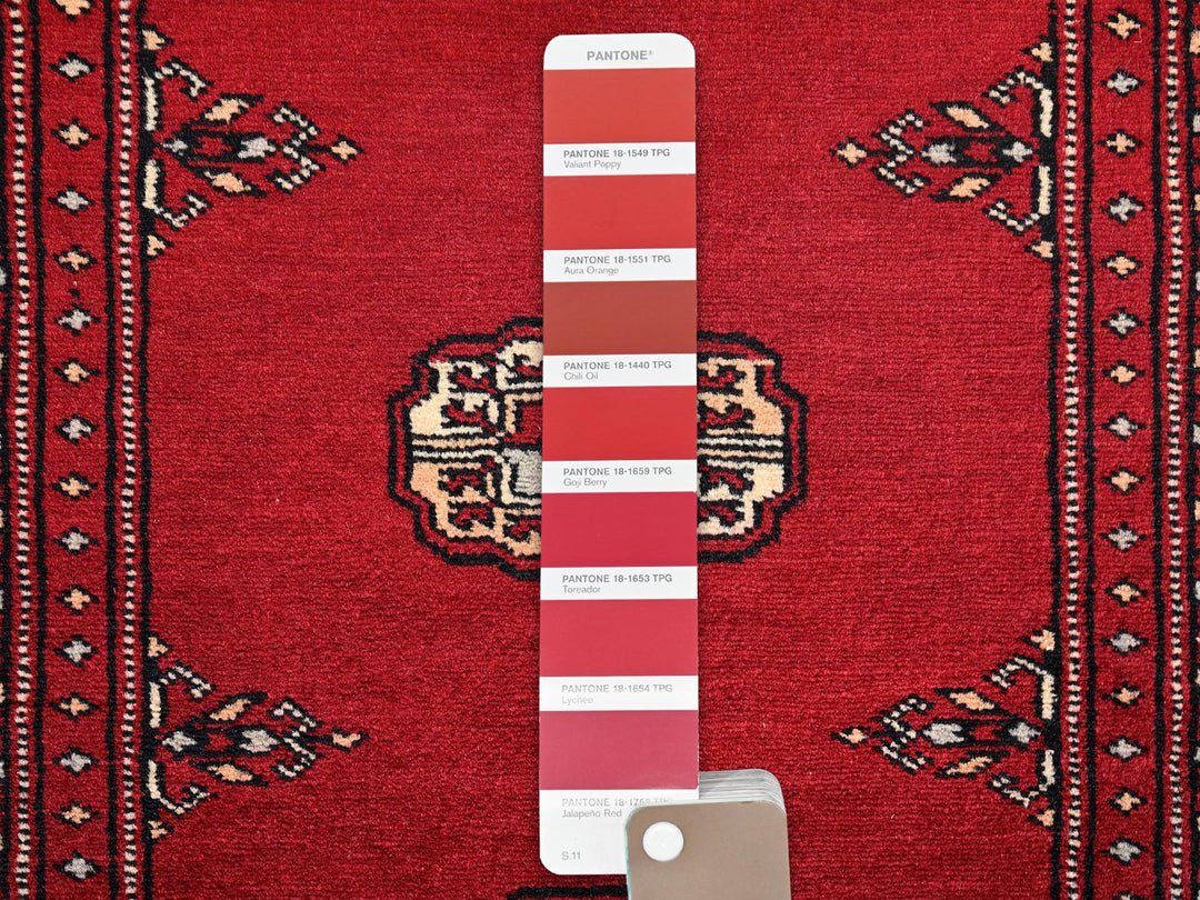 2'0" x 3'1" New Hand Knotted Red Wool Rectangle Oriental Rug - MOA1022007