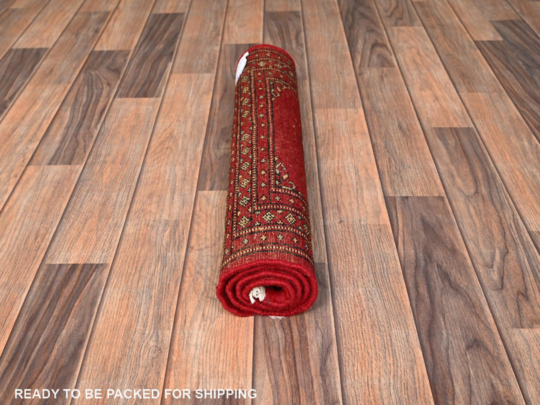 2'0" x 3'1" New Hand Knotted Red Wool Rectangle Oriental Rug - MOA1022007