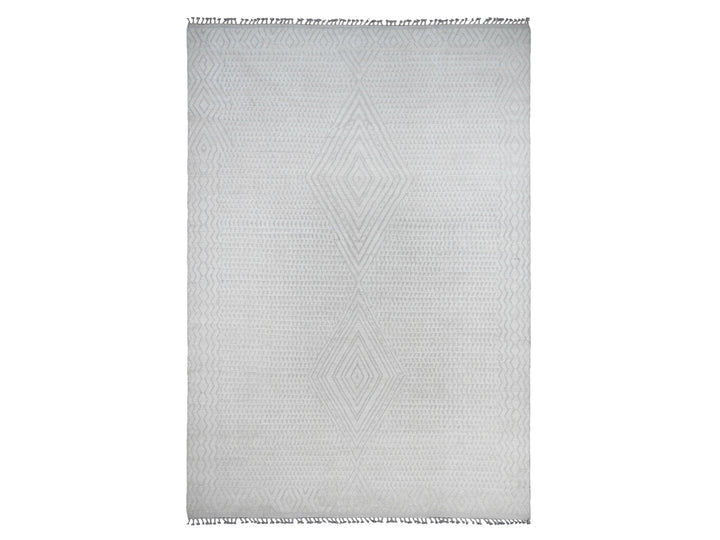 9'10" x 14'1" New Hand Knotted Ivory Wool Rectangle Oriental Rug - MOA10220080