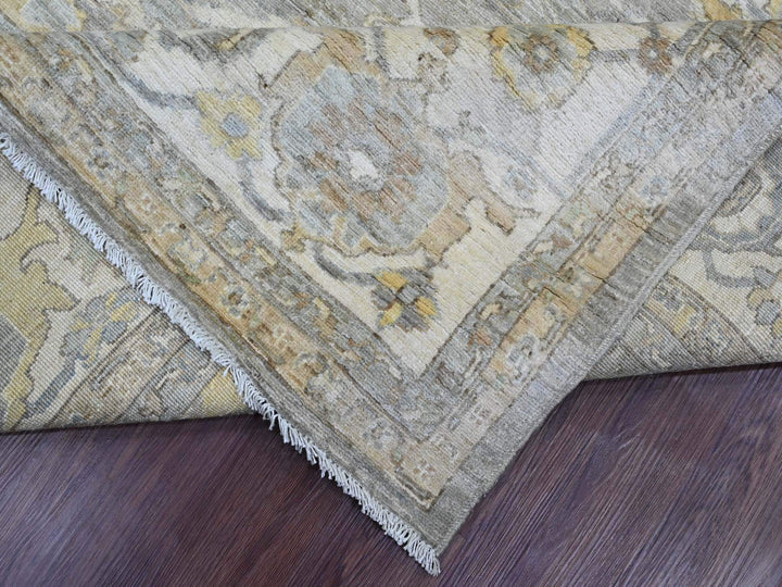 8'10" x 11'8" New Hand Knotted Grey Wool Rectangle Oriental Rug - MOA10220083