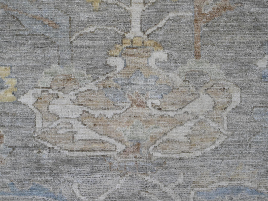 8'10" x 11'8" New Hand Knotted Grey Wool Rectangle Oriental Rug - MOA10220083