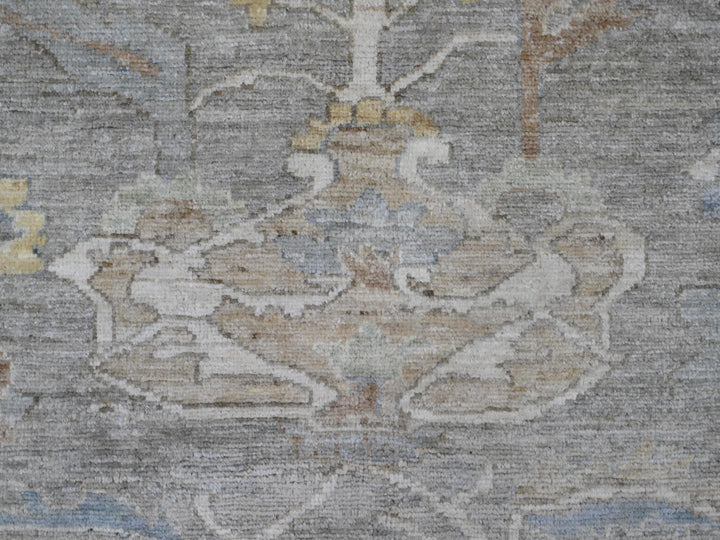 8'10" x 11'8" New Hand Knotted Grey Wool Rectangle Oriental Rug - MOA10220083