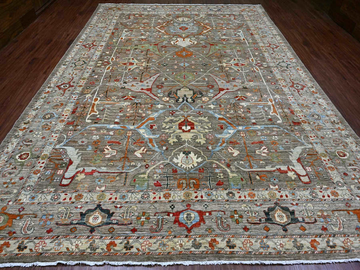 10'0" x 13'10" New Hand Knotted Brown Wool Rectangle Oriental Rug - MOA10220084