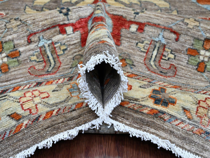 10'0" x 13'10" New Hand Knotted Brown Wool Rectangle Oriental Rug - MOA10220084