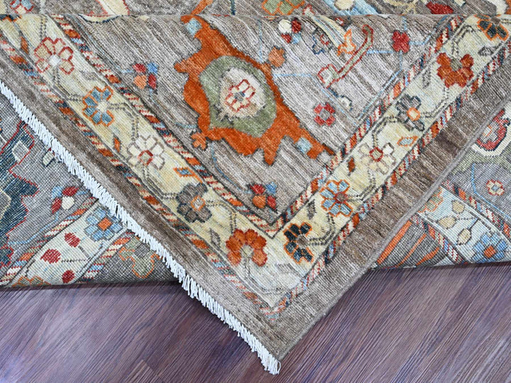10'0" x 13'10" New Hand Knotted Brown Wool Rectangle Oriental Rug - MOA10220084