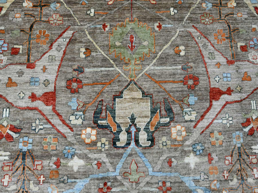 10'0" x 13'10" New Hand Knotted Brown Wool Rectangle Oriental Rug - MOA10220084