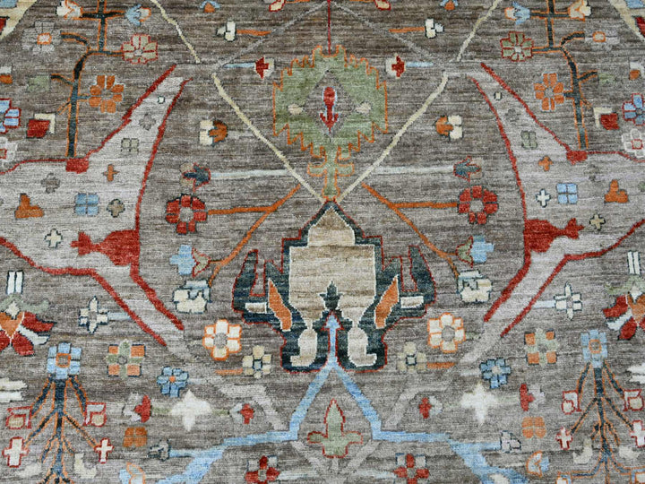 10'0" x 13'10" New Hand Knotted Brown Wool Rectangle Oriental Rug - MOA10220084