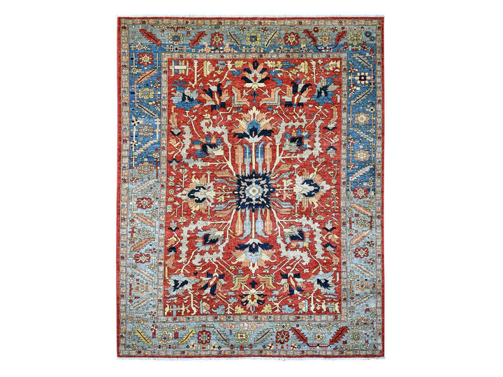 9'6" x 12'0" New Hand Knotted Red Wool Rectangle Oriental Rug - MOA10220085
