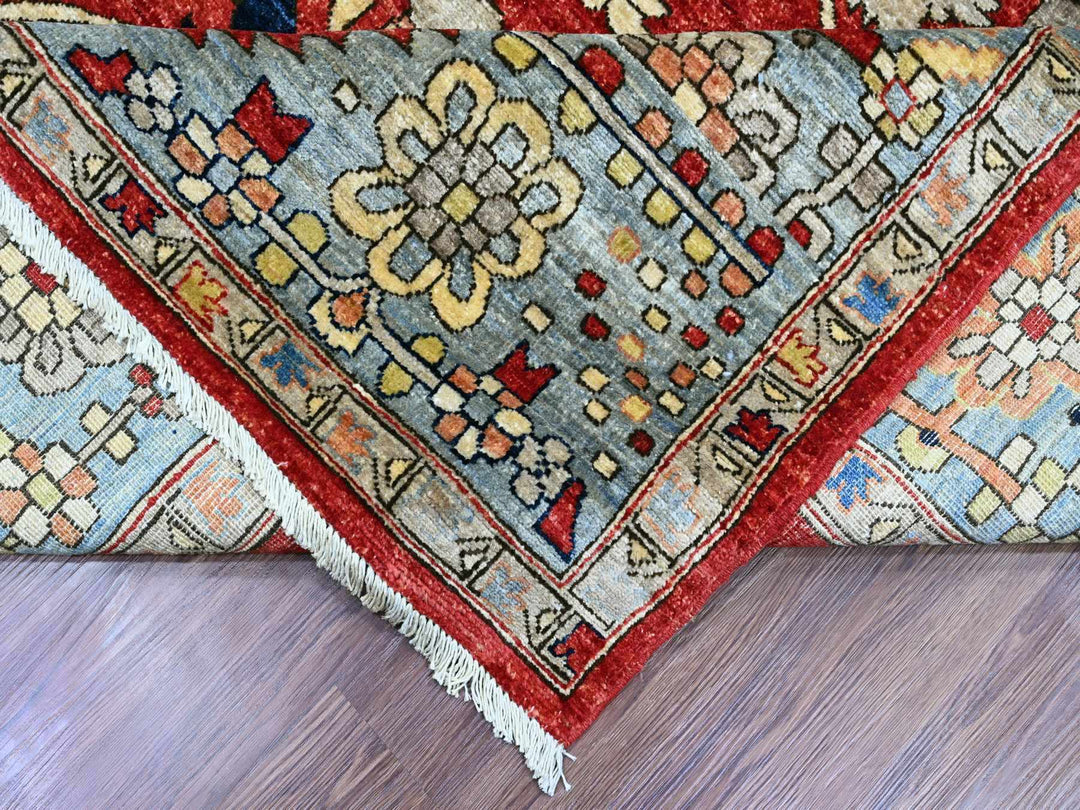 9'6" x 12'0" New Hand Knotted Red Wool Rectangle Oriental Rug - MOA10220085