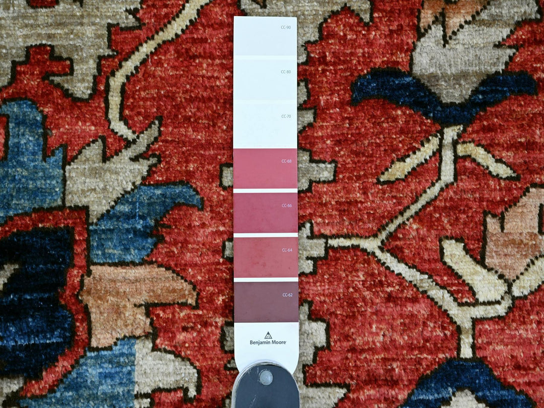 9'6" x 12'0" New Hand Knotted Red Wool Rectangle Oriental Rug - MOA10220085