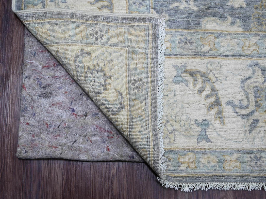 8'2" x 9'8" New Hand Knotted Grey Wool Rectangle Oriental Rug - MOA10220086