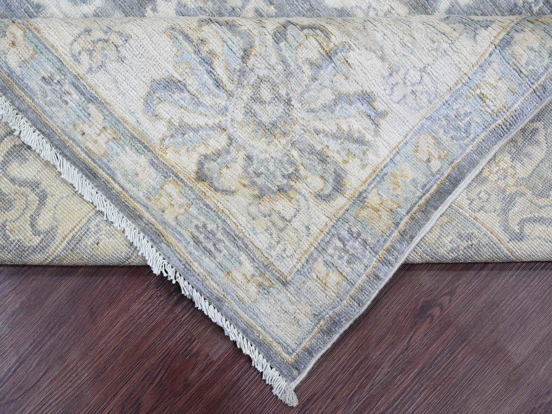 8'2" x 9'8" New Hand Knotted Grey Wool Rectangle Oriental Rug - MOA10220086