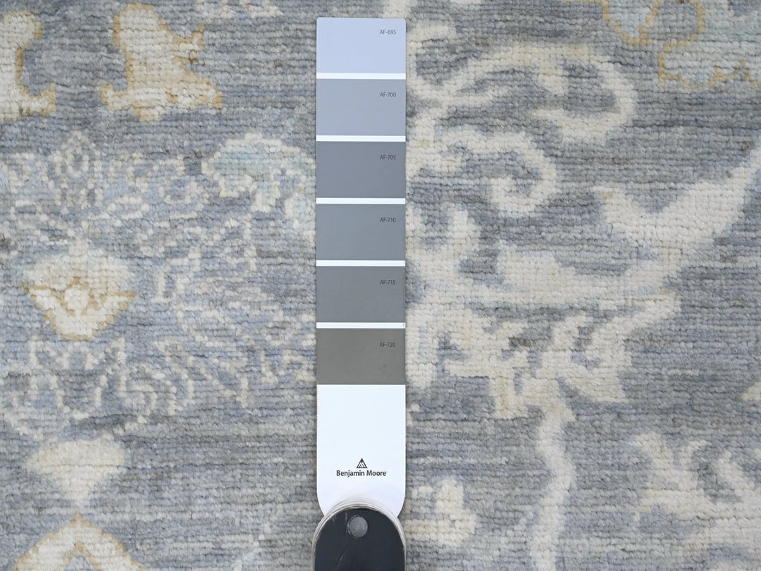 8'2" x 9'8" New Hand Knotted Grey Wool Rectangle Oriental Rug - MOA10220086
