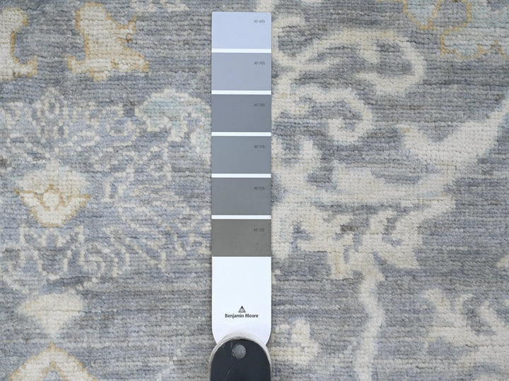 8'2" x 9'8" New Hand Knotted Grey Wool Rectangle Oriental Rug - MOA10220086