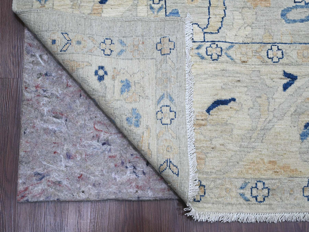 9'0" x 11'7" New Hand Knotted Grey Wool Rectangle Oriental Rug - MOA10220089