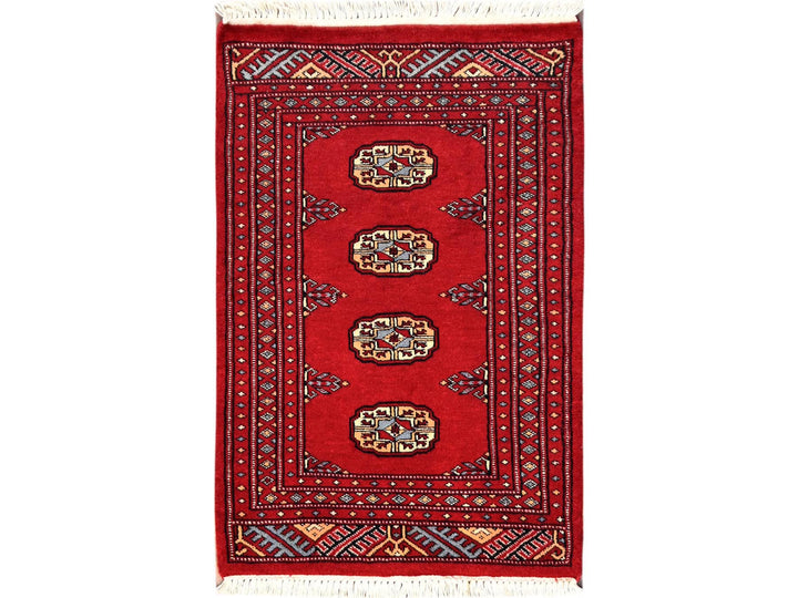 2'0" x 3'1" New Hand Knotted Red Wool Rectangle Oriental Rug - MOA1022008