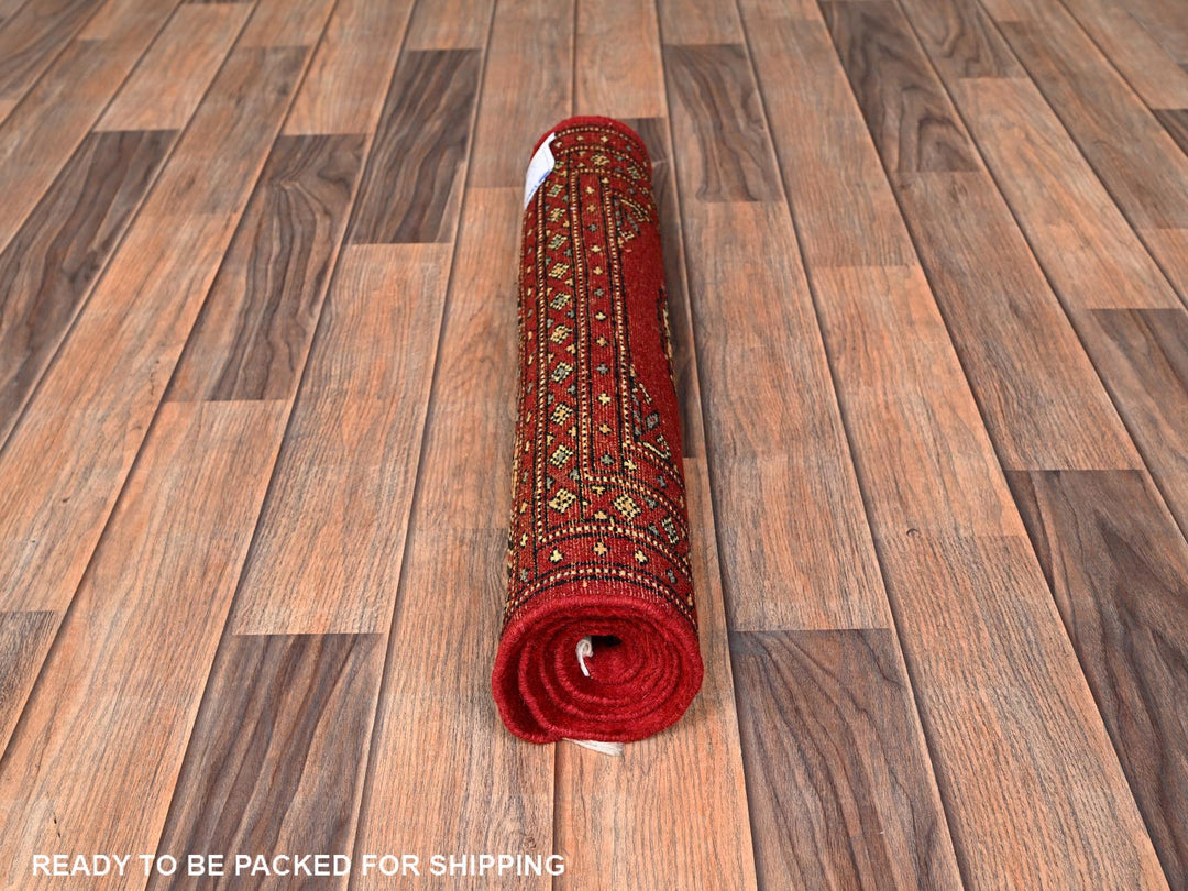 2'0" x 3'1" New Hand Knotted Red Wool Rectangle Oriental Rug - MOA1022008