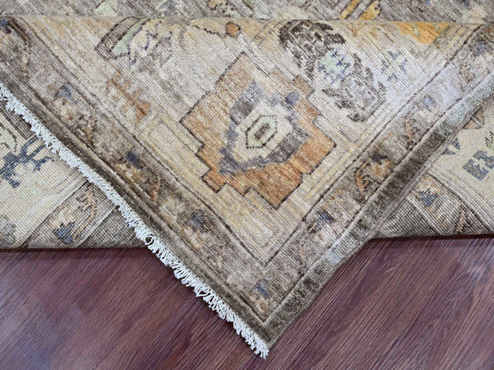 8'1" x 9'9" New Hand Knotted Grey Wool Rectangle Oriental Rug - MOA10220091