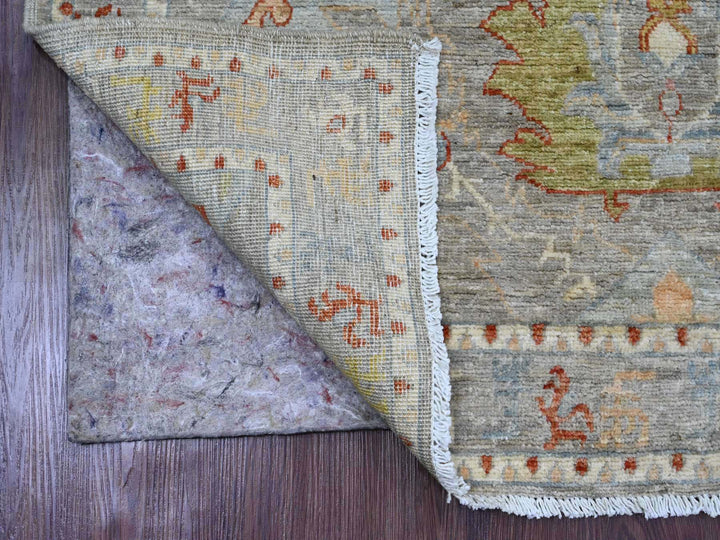 4'0" x 5'8" New Hand Knotted Grey Wool Rectangle Oriental Rug - MOA10220103