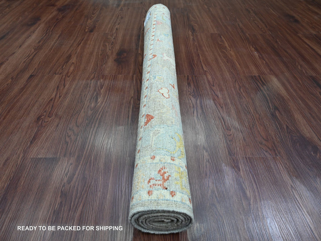 4'0" x 5'8" New Hand Knotted Grey Wool Rectangle Oriental Rug - MOA10220103