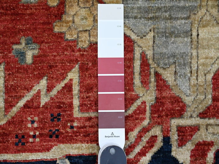 8'11" x 12'0" New Hand Knotted Red Wool Rectangle Oriental Rug - MOA10220104