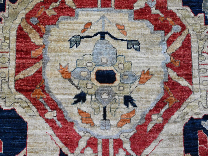 8'11" x 12'0" New Hand Knotted Red Wool Rectangle Oriental Rug - MOA10220104