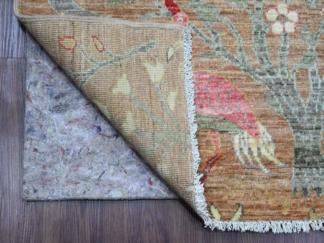 2'7" x 15'0" New Hand Knotted Brown Wool Runner Oriental Rug - MOA10220106