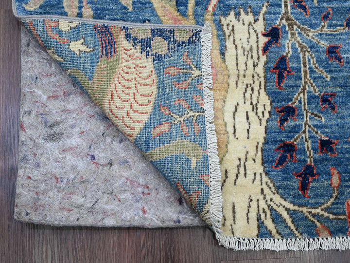 3'0" x 21'3" New Hand Knotted Blue Wool Runner Oriental Rug - MOA10220107