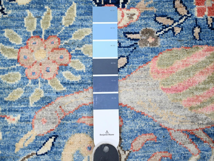 3'0" x 21'3" New Hand Knotted Blue Wool Runner Oriental Rug - MOA10220107